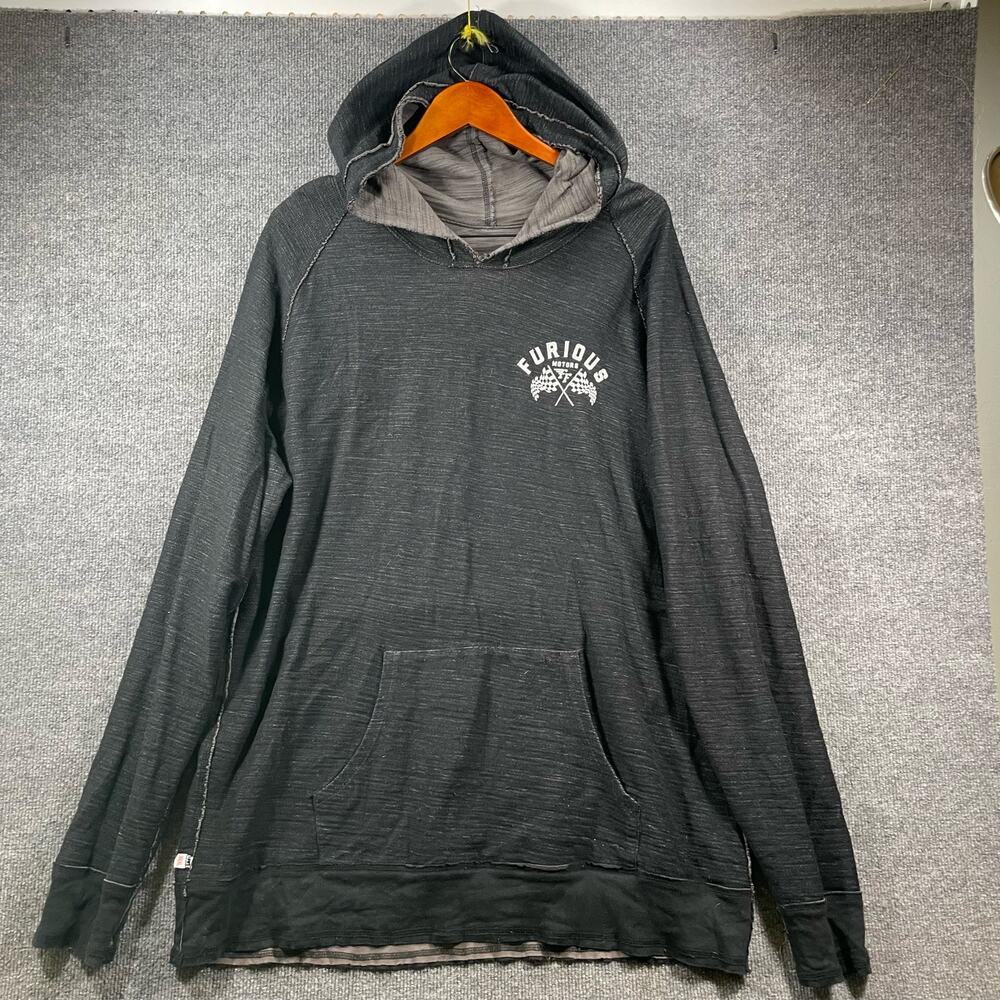 Fast And Furious Reversible Hoodie Men's 3XL Black/Gray Double Sided Racing